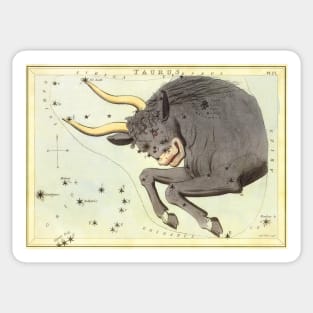 Taurus the Bull, from Urania's Mirror, Vintage Signs of the Zodiac Sticker